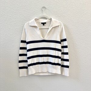 Banana Republic Striped Cotton Polo Sweater